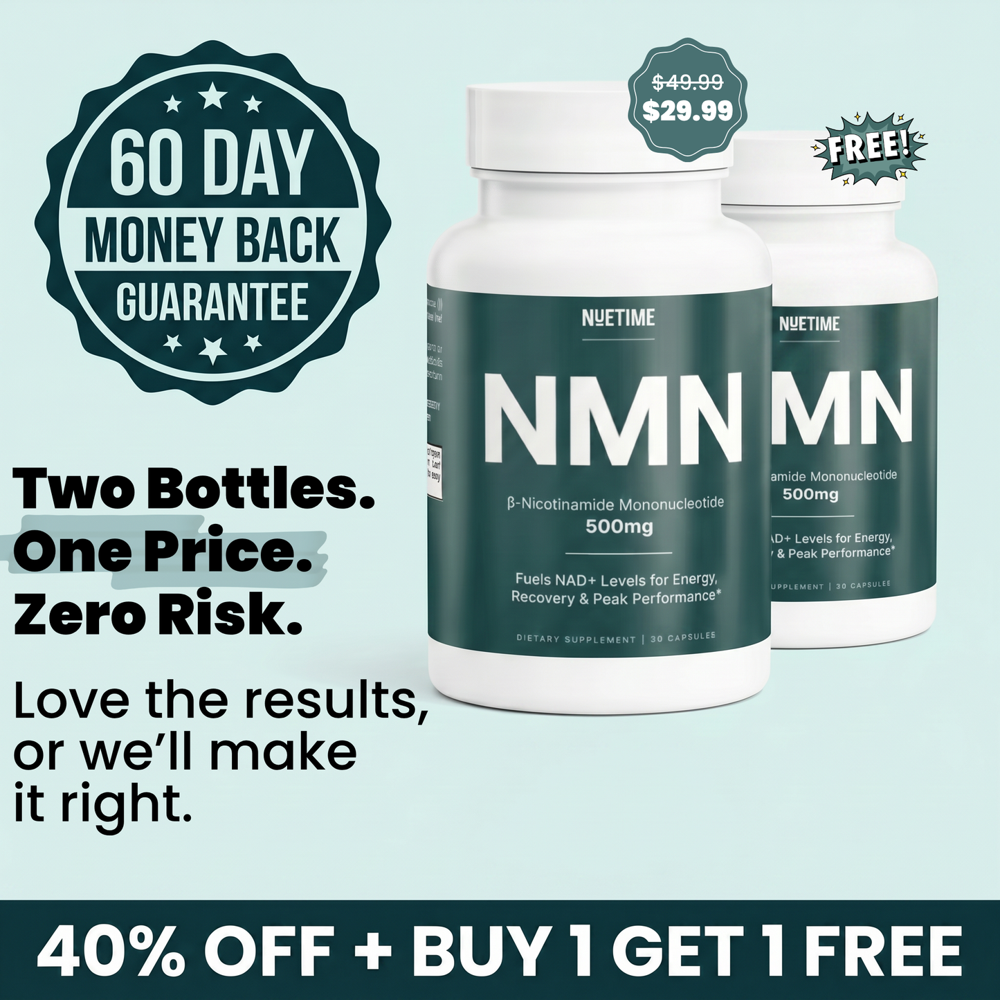 NueTime™ Pure β-NMN | 500mg Capsules
